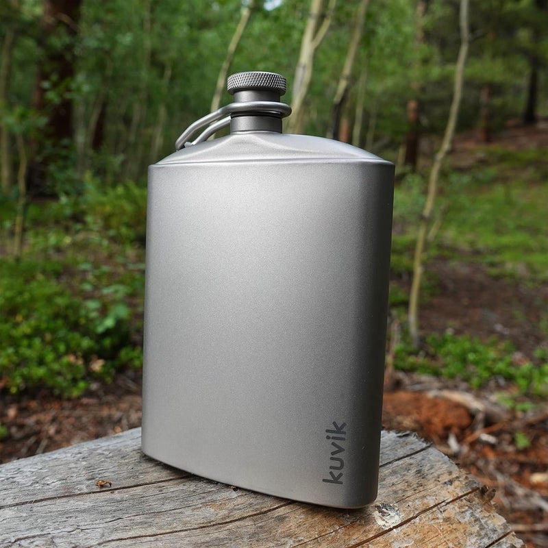 Kuvik Titanium Flask 7.4 oz (220ml) - Ultralight and Compact Flask for Backpacking, Camping, and Hiking - Image 5